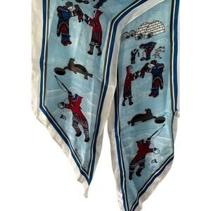 SKEMO CANADA Arctic Scene Tony & Eleanor Paine Pink Silk Scarf Pointed Ends